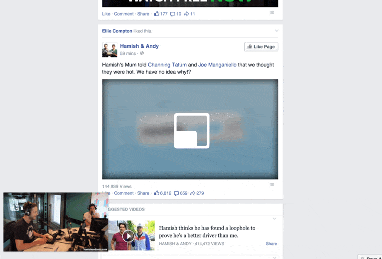 Facebook Floating Video Move