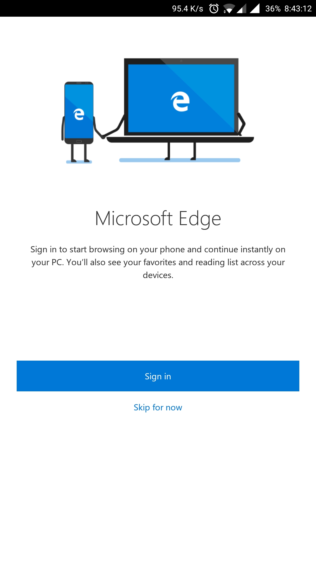 Microsoft Edge Android - Setup