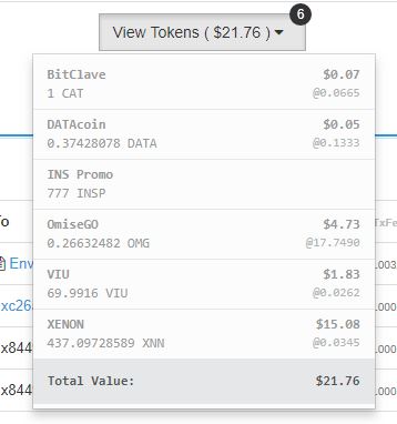 EtherScan not showing Envion TOkens