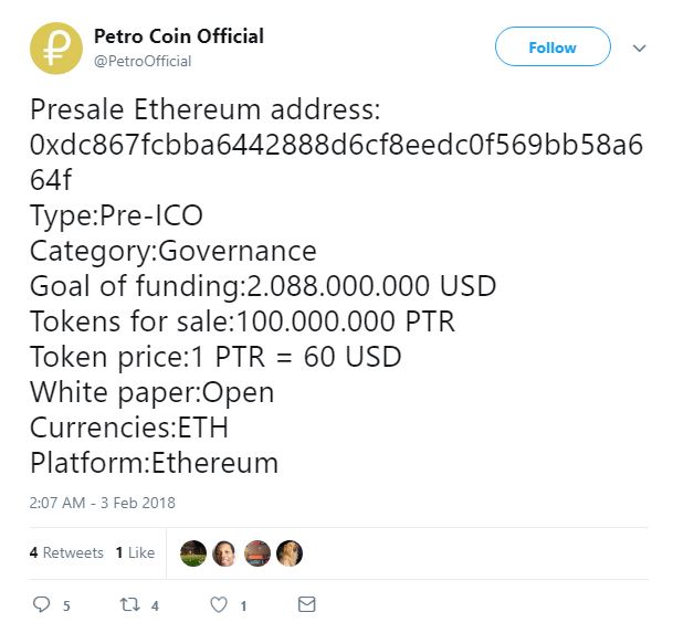 Petro Coin Scam Twitter