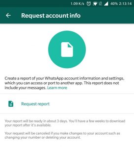 Request WhatsApp Account Info