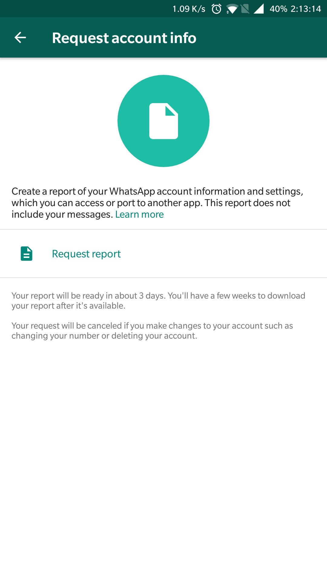 Request WhatsApp Account Info