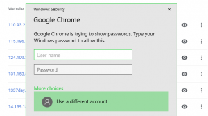 Google Chrome Windows Password