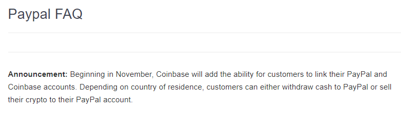 Coinbase Accepts Paypal
