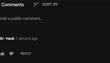 Blank Comment on Youtube