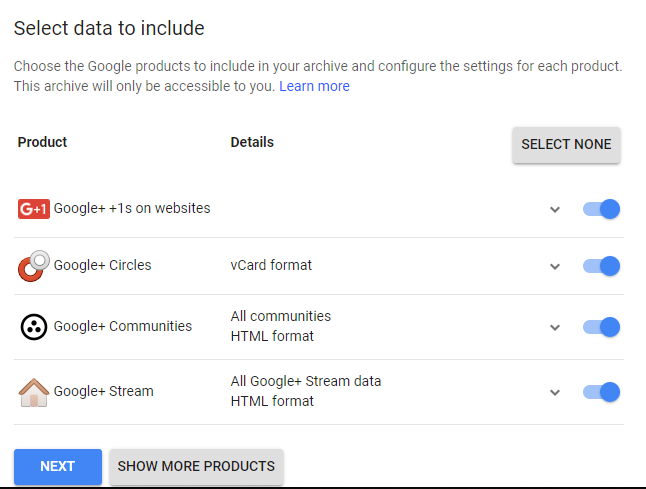 Download Google Plus Data