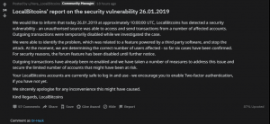 Localbitcoins Site Hack Announcement