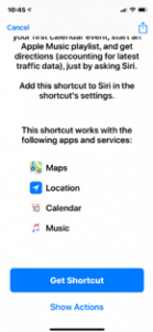 Siri Shortcut Show Action Hackers