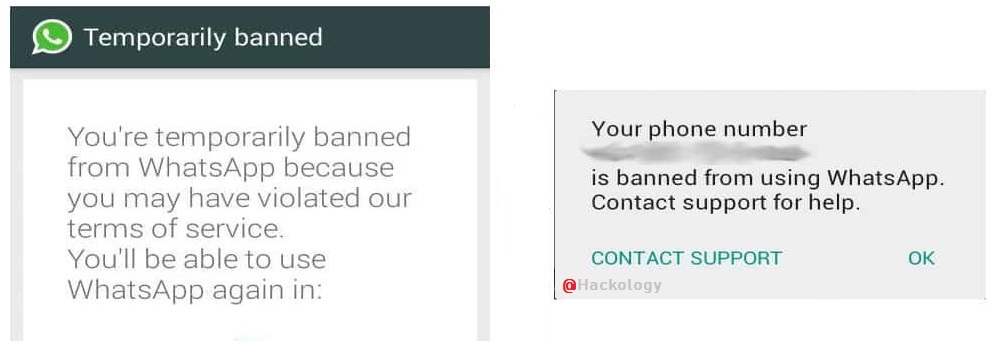 WhatsApp Banned Contact Support
