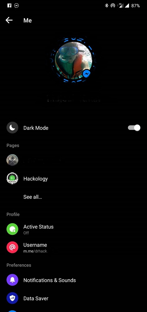 Enable Dark Mode on Facebook Messenger