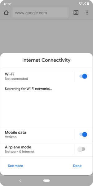 android Q settings panel API