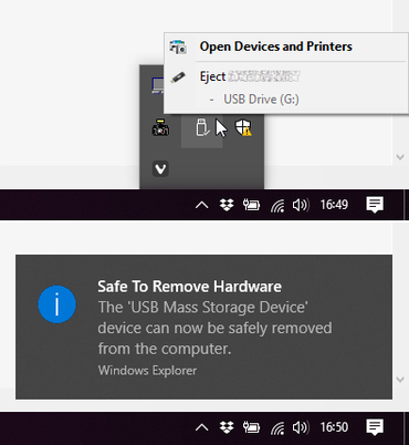USB Safe to Remove Hardware