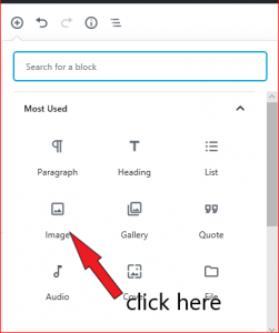 Add Image in WordPress Gutenberg