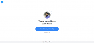Facebook Messenger Desktop App signin