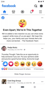 New Hug Reaction on Facebook