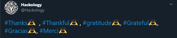 Twitter Gratitude Emojis Hashtag