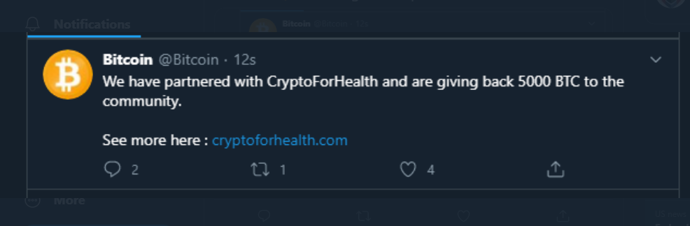 Bitcoin Twitter account hacked